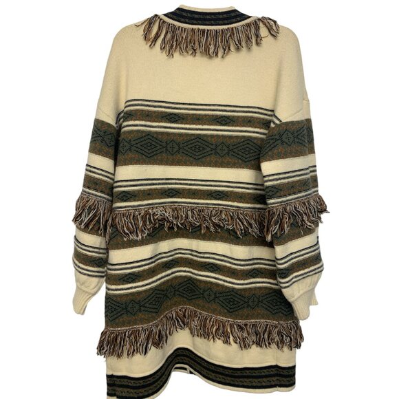 Saints & Hearts Long Knit Boho Western Cardigan Size M/L Open Front - Picture 3 of 9
